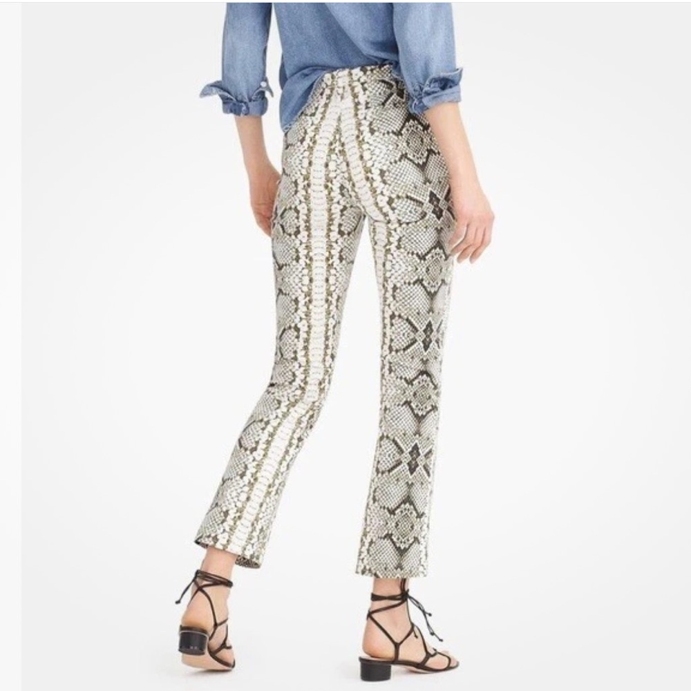 NWT J. Crew kick out crop pant in snakeskin sz 32 - Picture 2 of 9
